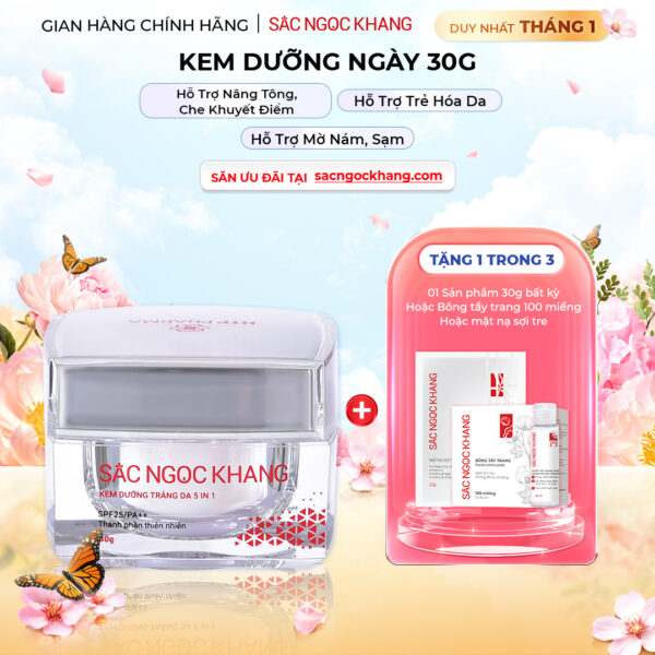 Kem Dưỡng Trắng Da Ban Ngày 5 in 1 - Sắc Ngọc Khang 30g