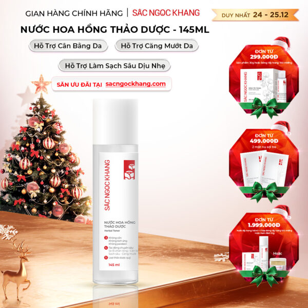 Nước Hoa Hồng Thảo Dược Sắc Ngọc Khang 145ml ( Herbal Toner) - Bản nâng cấp