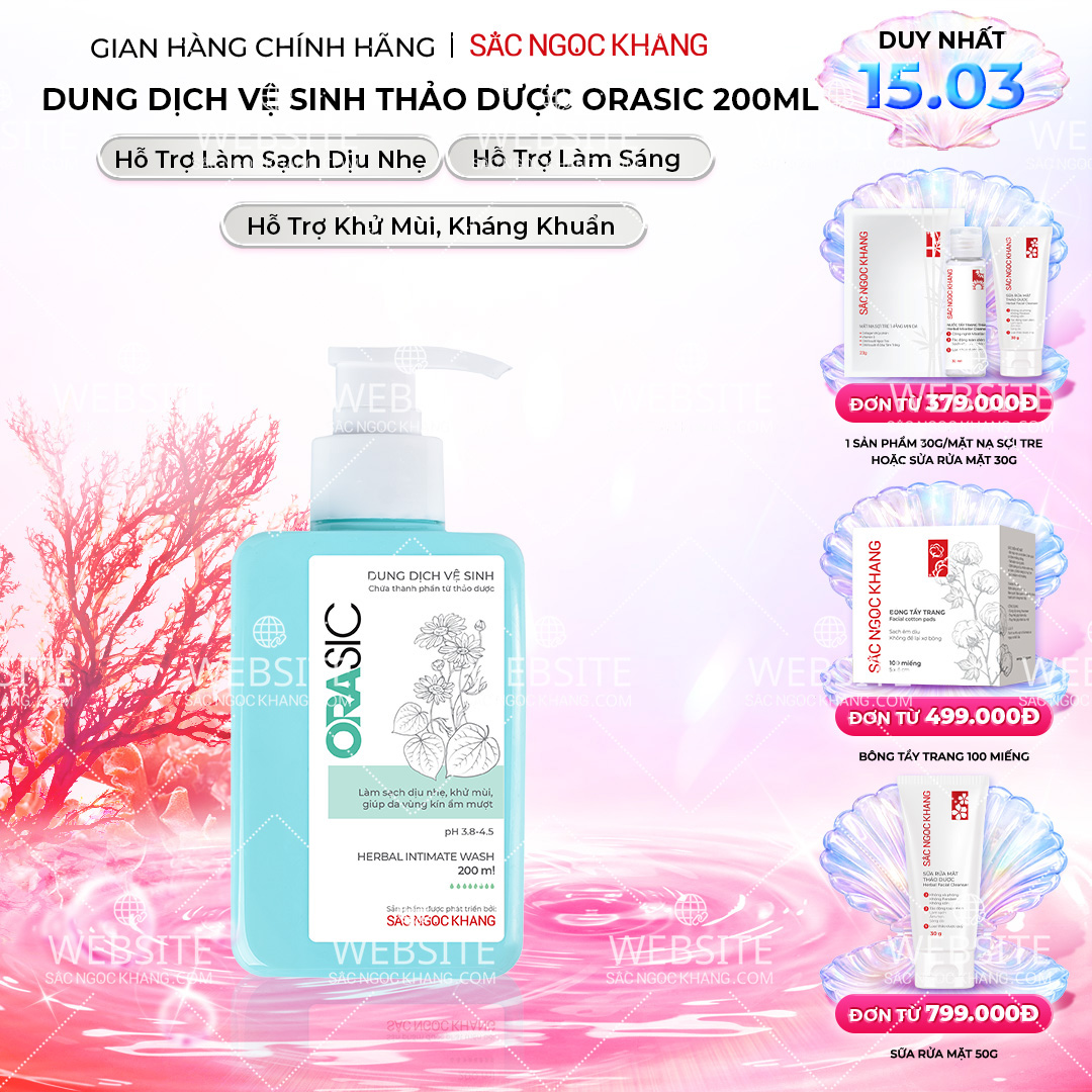 1729650541572492248 Dung Dịch Vệ Sinh Thảo Dược Orasic Dưỡng Hồng Sắc Ngọc Khang (Herbal Intimate Wash) 200ml - Ảnh 1