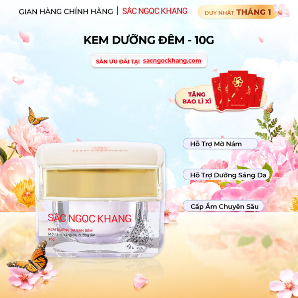 Kem Dưỡng Da Ban Đêm Sắc Ngọc Khang 10g - Dưỡng ẩm, mờ nám sạm, tàn nhang