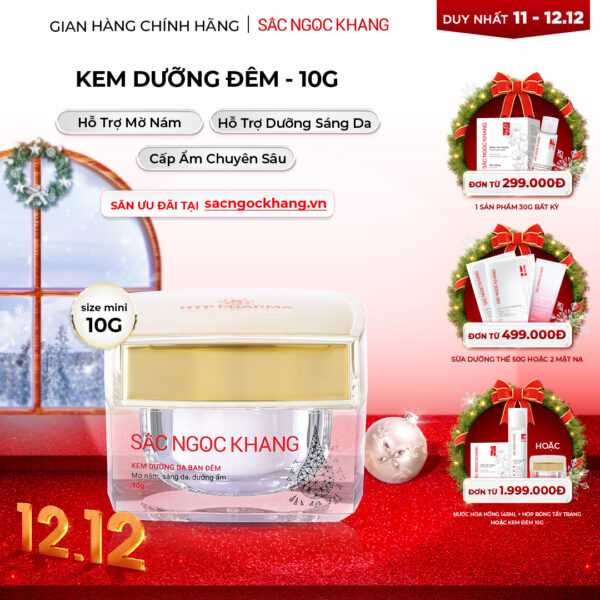 Kem Dưỡng Da Ban Đêm Sắc Ngọc Khang 10g - Dưỡng ẩm, mờ nám sạm, tàn nhang