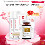 Combo Toàn Diện Mờ Nám, Đẹp Da Sắc Ngọc Khang: Nước tẩy trang 145ml, sữa rửa mặt 50g, nước hoa hồng 145ml, kem chống nắng 50g, kem dưỡng da ban đêm 10g, viên uống vi tảo lục 60v (phiên bản thường)