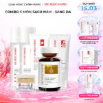 Combo Toàn Diện Mờ Nám, Đẹp Da Sắc Ngọc Khang: Nước tẩy trang 145ml, sữa rửa mặt 50g, nước hoa hồng 145ml, kem chống nắng 50g, kem dưỡng da ban đêm 10g, viên uống vi tảo lục 60v (phiên bản thường)