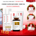 Combo Toàn Diện Mờ Nám, Đẹp Da Sắc Ngọc Khang: Nước tẩy trang 145ml, sữa rửa mặt 50g, nước hoa hồng 145ml, kem chống nắng 50g, kem dưỡng da ban đêm 10g, viên uống vi tảo lục 60v (phiên bản thường)