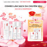 Combo Làm Sạch Da Chuyên Sâu Sắc Ngọc Khang (Sữa rửa mặt Thảo Dược 100g + Nước Hoa Hồng Thảo Dược 145ml + Nước Tẩy Trang Thảo Dược 145ml + Tẩy TBC 120g)