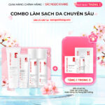 Combo Làm Sạch Da Chuyên Sâu Sắc Ngọc Khang (Sữa rửa mặt Thảo Dược 100g + Nước Hoa Hồng Thảo Dược 145ml + Nước Tẩy Trang Thảo Dược 145ml + Tẩy TBC 120g)