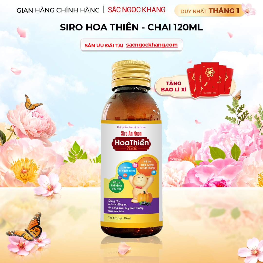 1730183356786707416 Siro ăn ngon Hoa Thiên chai 120ml giúp bé ăn ngon, hổ trợ phát triển trí não, tăng sức đề kháng của bé - Ảnh 1