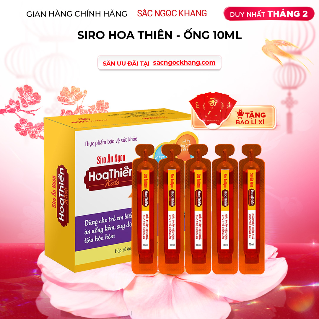 1730190401360858072 Siro ăn ngon Hoa Thiên Hộp 20 ống 10ml giúp bé ăn ngon, hổ trợ phát triển trí não, tăng sức đề kháng của bé - Ảnh 1