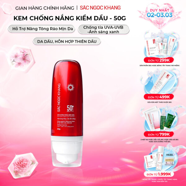 Kem Chống Nắng Kiềm Dầu Sắc Ngọc Khang 50g