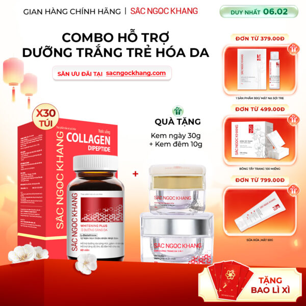 Combo Cao Cấp Dưỡng Da Căng Mịn - Trắng Sáng Sắc Ngọc Khang