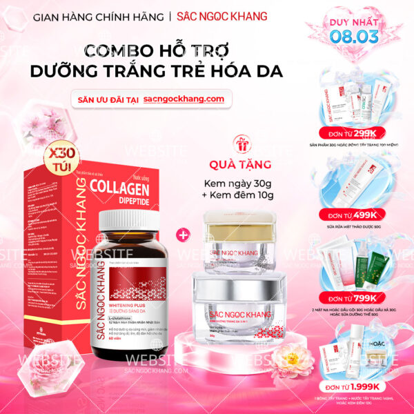 Combo Cao Cấp Dưỡng Da Căng Mịn - Trắng Sáng Sắc Ngọc Khang
