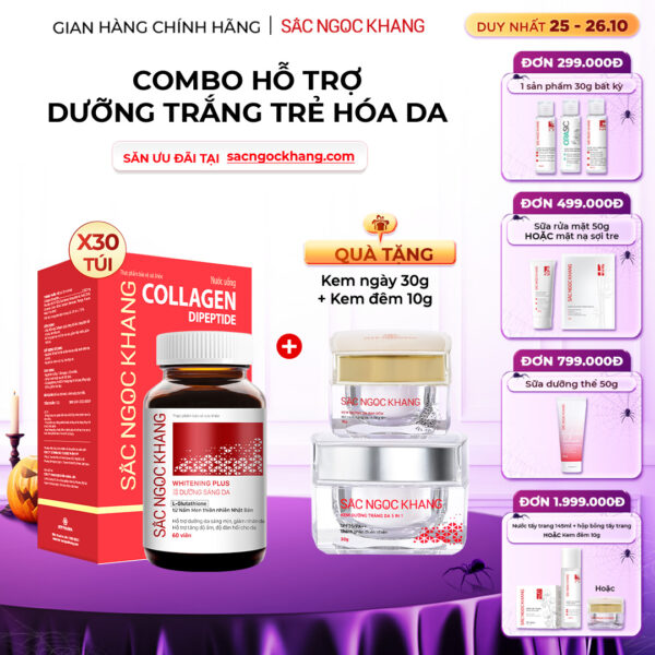 Combo Cao Cấp Dưỡng Da Căng Mịn - Trắng Sáng Sắc Ngọc Khang