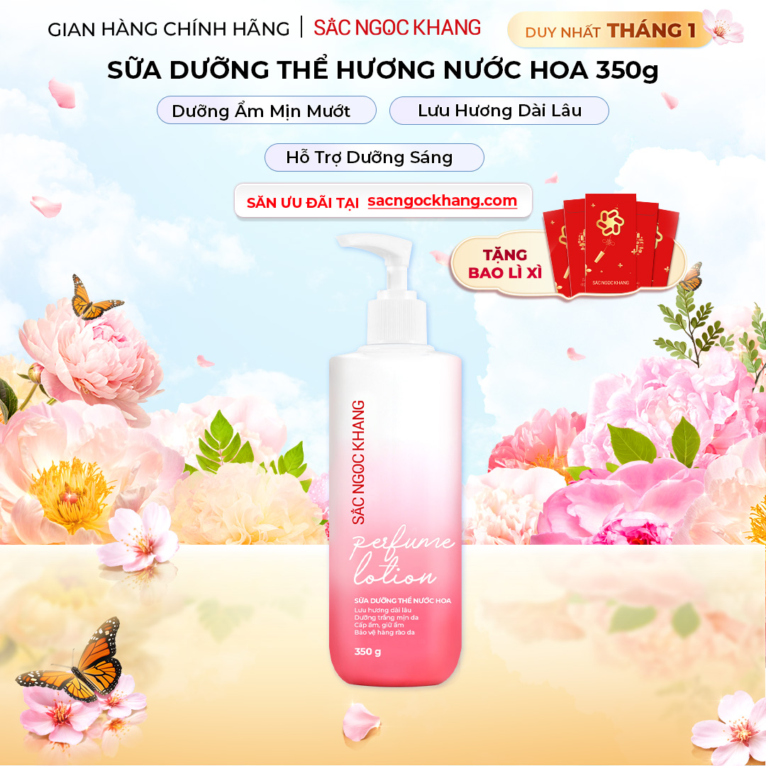 1731598387505302488 Sữa Dưỡng Thể Nước Hoa Dưỡng Trắng Da Mịn Màng Sắc Ngọc Khang 350g - Ảnh 1