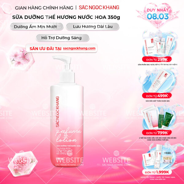 Sữa Dưỡng Thể Nước Hoa Dưỡng Trắng Da Mịn Màng Sắc Ngọc Khang 350g