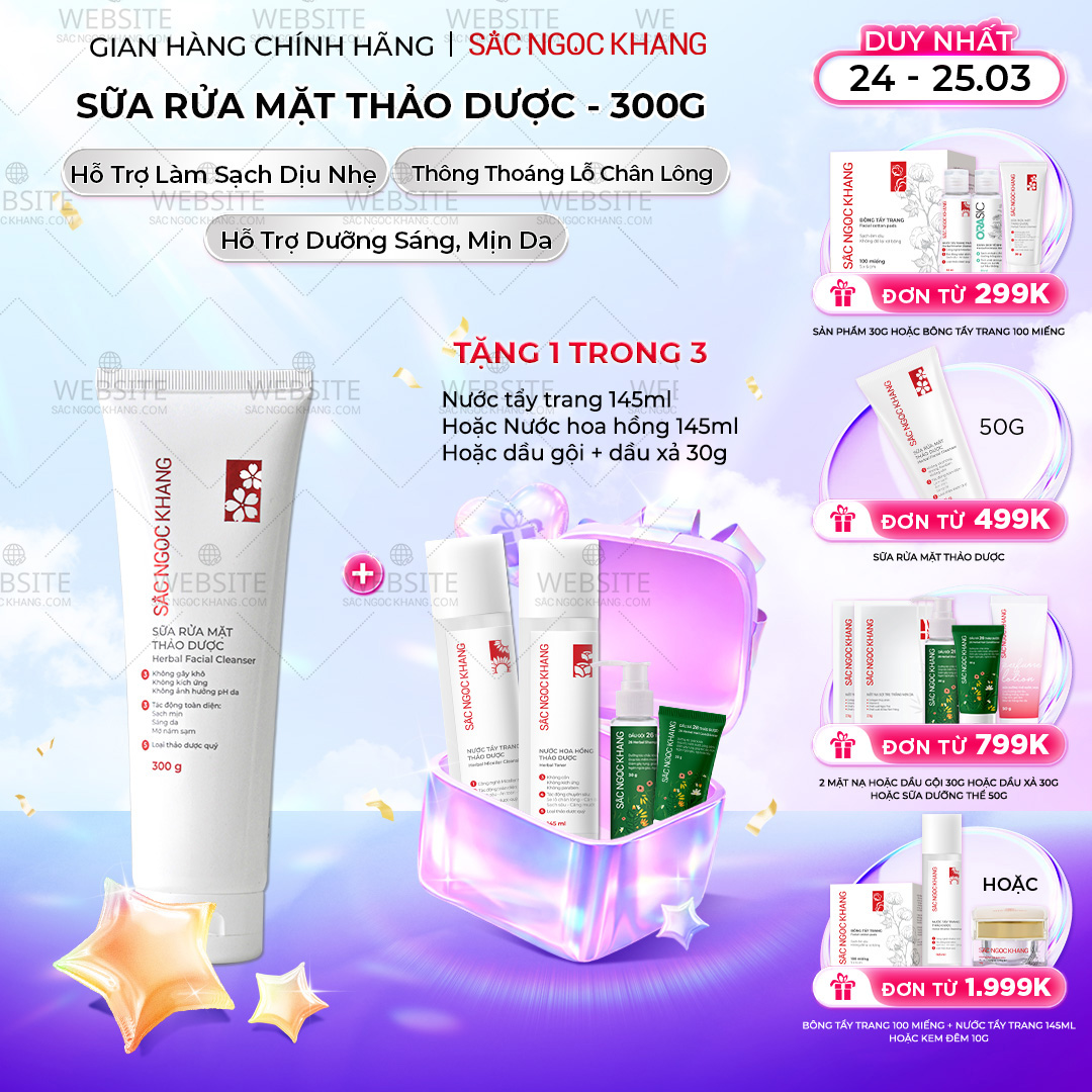 1731638334102734808 Sữa Rửa Mặt Thảo Dược Dịu Nhẹ Sắc Ngọc Khang (Herbal Facial Cleanser) 300g - Ảnh 1