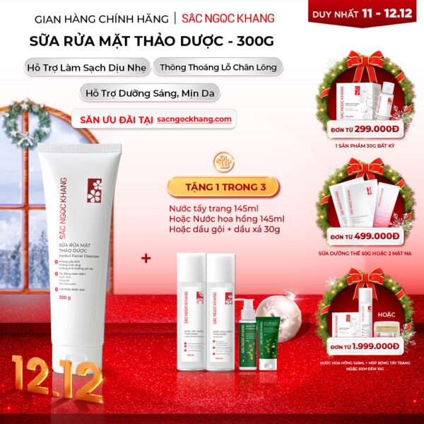 Sữa Rửa Mặt Thảo Dược Dịu Nhẹ Sắc Ngọc Khang (Herbal Facial Cleanser) 300g (Sao chép)