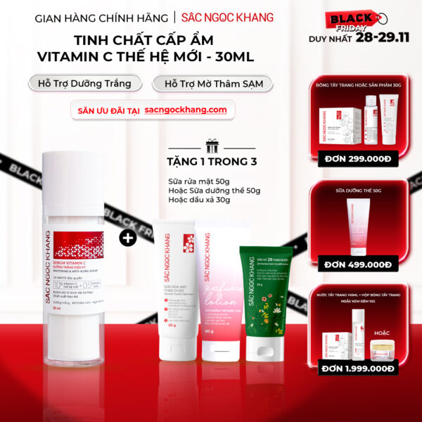 Serum Vitamin C Sắc Ngọc Khang 30ml - Tinh chất dưỡng trắng da diệu kỳ, mờ thâm nám, tàn nhang