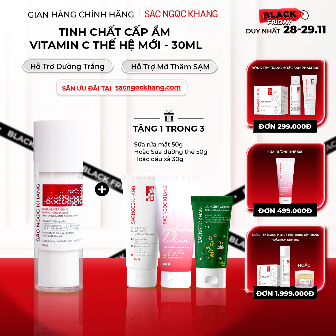 1729569618535680984 Serum Vitamin C Sắc Ngọc Khang 30ml - Tinh chất dưỡng trắng da diệu kỳ, mờ thâm nám, tàn nhang - Ảnh 1