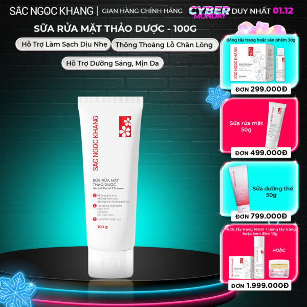 Sữa Rửa Mặt Thảo Dược Dịu Nhẹ Sắc Ngọc Khang (Herbal Facial Cleanser) 100g