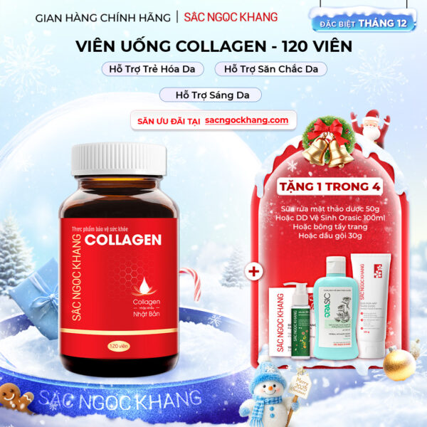 Viên Uống Collagen Dipeptide Hỗ Trợ Mờ Nếp Nhăn, Dưỡng Da Ẩm Mịn Sắc Ngọc Khang 120 viên