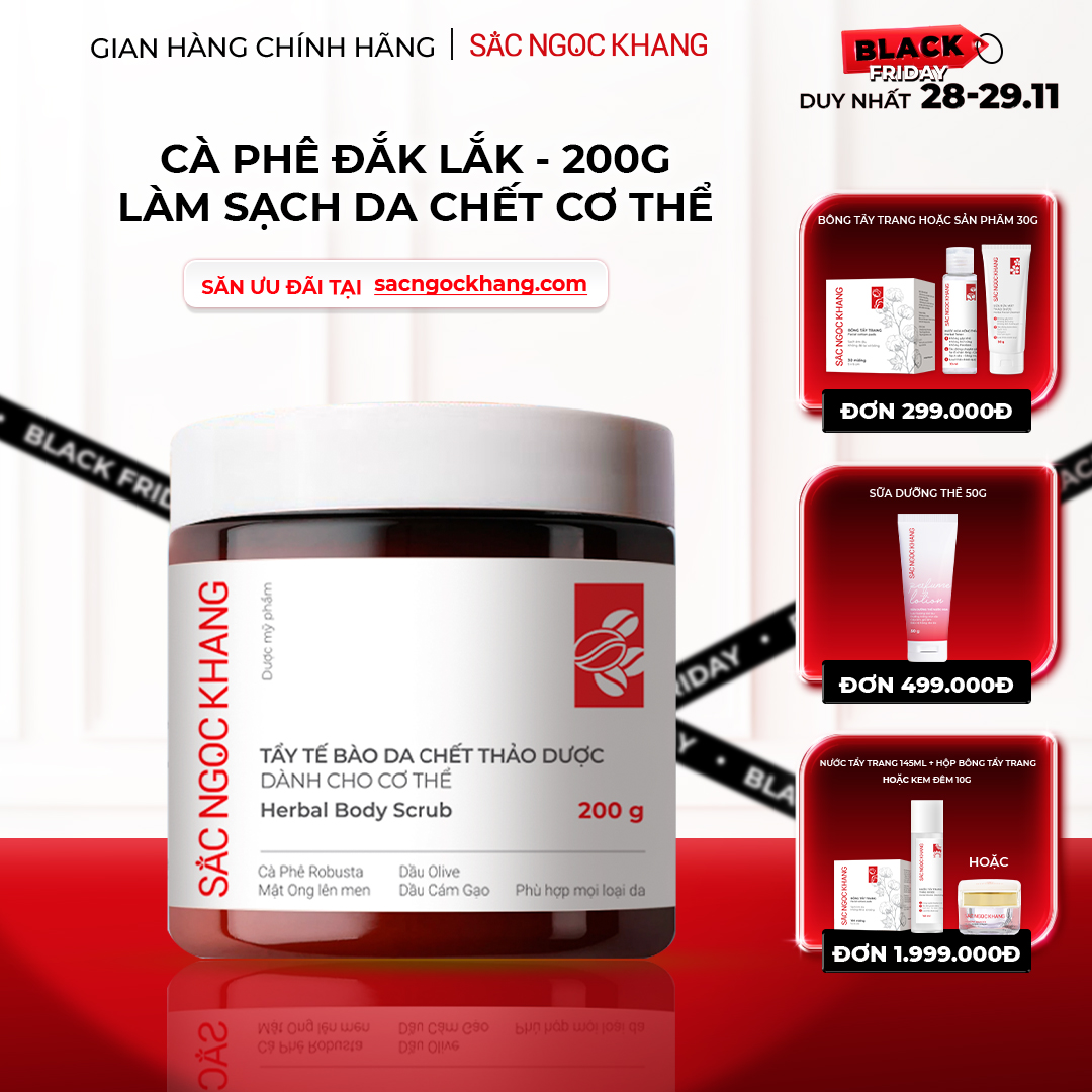 1729622575212956632 Tẩy Tế Bào Chết Thảo Dược Sắc Ngọc Khang Dành Cho Cơ Thể (Herbal Body Scrub) (hũ 200g) - Ảnh 1