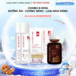 Combo Mờ Nám, Đẹp Da Sắc Ngọc Khang: Sữa Rửa Mặt 50g, Nước Tẩy Trang Thảo Dược 145ml, Nước Hoa Hồng Thảo Dược 145ml, Kem Dưỡng Da Ban Đêm 10g, Kem Chống Nắng "Sa Mạc", Viên Uống Sắc Ngọc Khang ++ 60v (Phiên bản cao cấp)