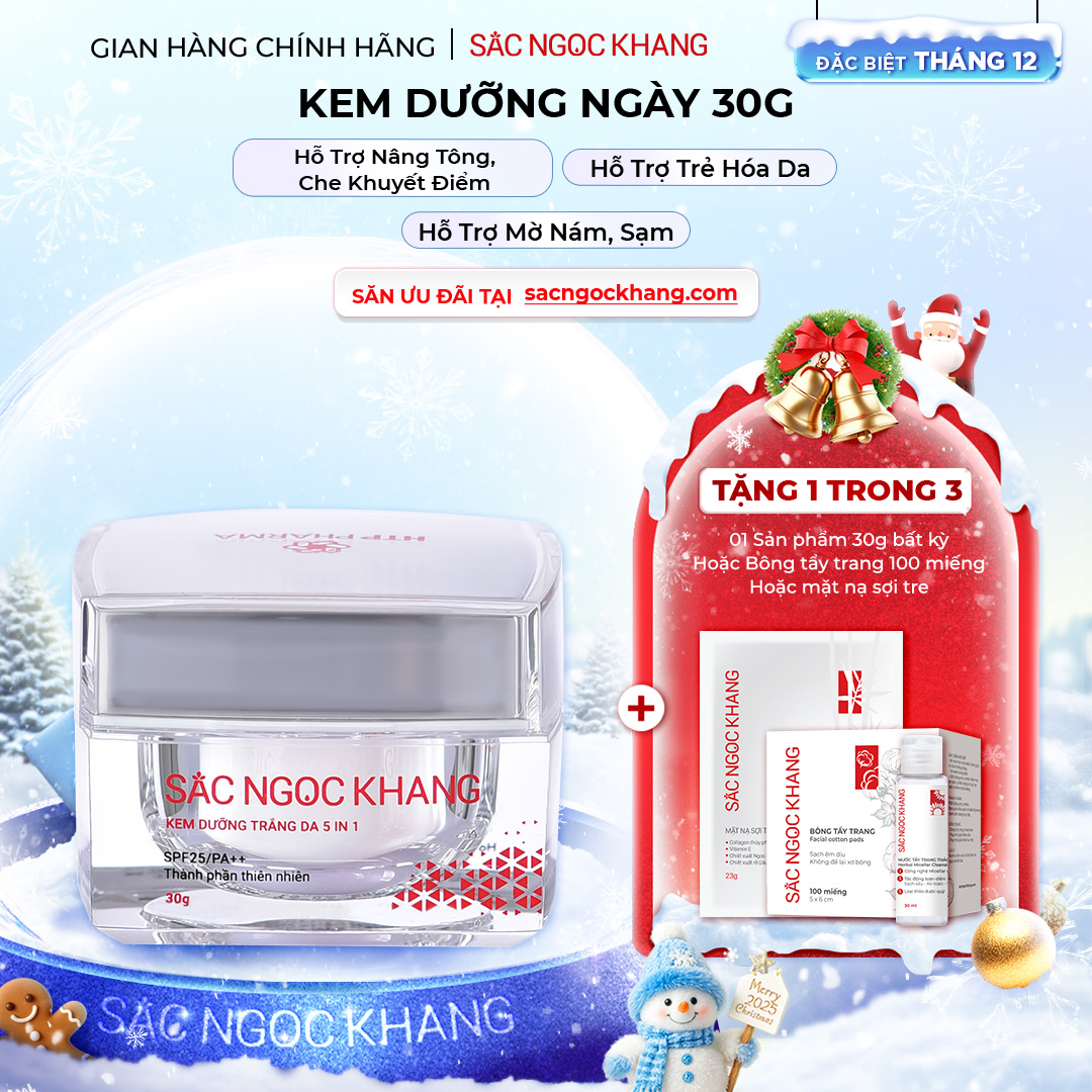 1729649540470574040 Kem Dưỡng Trắng Da Ban Ngày 5 in 1 - Sắc Ngọc Khang 30g - Ảnh 1