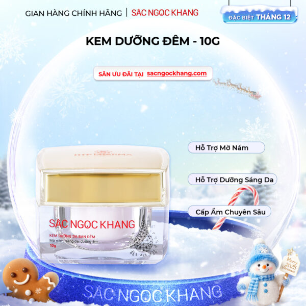 Kem Dưỡng Da Ban Đêm Sắc Ngọc Khang 10g - Dưỡng ẩm, mờ nám sạm, tàn nhang