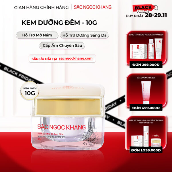 Kem Dưỡng Da Ban Đêm Sắc Ngọc Khang 10g - Dưỡng ẩm, mờ nám sạm, tàn nhang