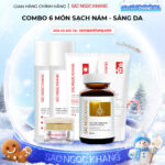 Combo Toàn Diện Mờ Nám, Đẹp Da Sắc Ngọc Khang: Nước tẩy trang 145ml, sữa rửa mặt 50g, nước hoa hồng 145ml, kem chống nắng 50g, kem dưỡng da ban đêm 10g, viên uống vi tảo lục 60v (phiên bản thường)