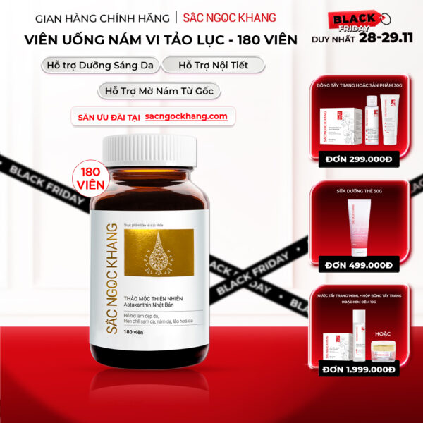 Viên Uống Vi Tảo Lục Sắc Ngọc Khang Mờ Nám, Đẹp Da, Hạn Chế Lão Hóa 180v (Sao chép)