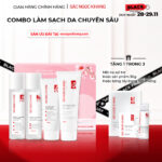 Combo Làm Sạch Da Chuyên Sâu Sắc Ngọc Khang (Sữa rửa mặt Thảo Dược 100g + Nước Hoa Hồng Thảo Dược 145ml + Nước Tẩy Trang Thảo Dược 145ml + Tẩy TBC 120g)