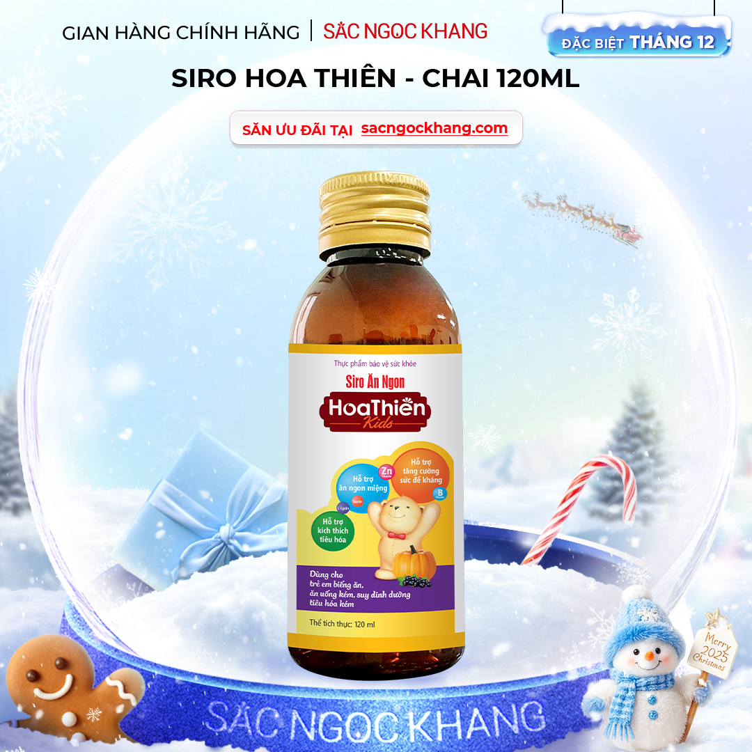 Siro ăn ngon Hoa Thiên chai 120ml giúp bé ăn ngon, hổ trợ phát triển trí não