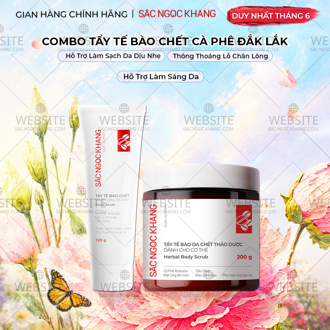 1729619742754835416 Combo Tẩy Tế Bào Chết Toàn Thân Và Da Mặt Sắc Ngọc Khang (Tẩy Tế Bào Chết Body 200g, Tẩy Tế Bào Chết Da Mặt 120g) - Ảnh 1