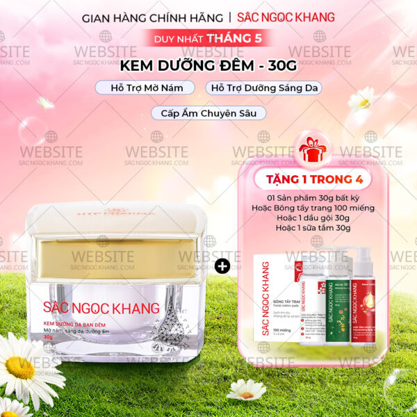 Kem Dưỡng Da Ban Đêm Sắc Ngọc Khang 30g - Dưỡng ẩm, mờ nám sạm, tàn nhang
