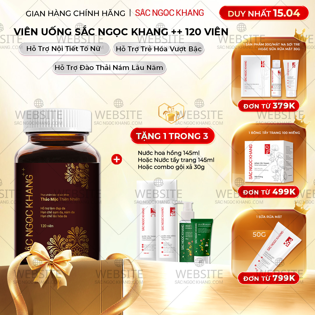 1729621467653508056 Viên Uống Mờ Nám, Hạn Chế Lão Hóa, Khỏe Đẹp Da Sắc Ngọc Khang ++ 120v - Ảnh 1