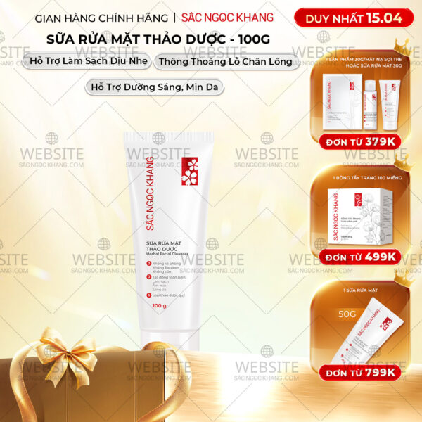 Sữa Rửa Mặt Thảo Dược Dịu Nhẹ Sắc Ngọc Khang (Herbal Facial Cleanser) 100g