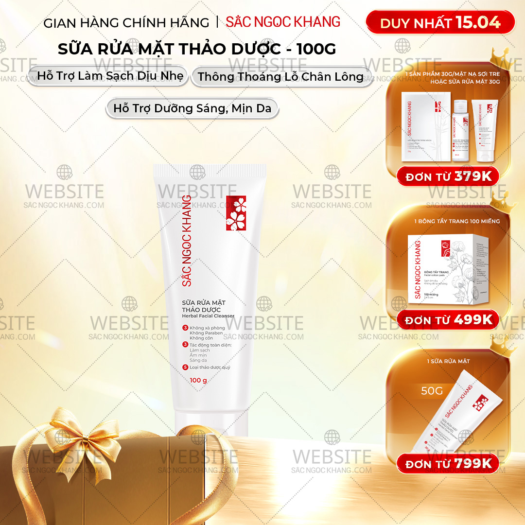 1729621512431438808 Sữa Rửa Mặt Thảo Dược Dịu Nhẹ Sắc Ngọc Khang (Herbal Facial Cleanser) 100g - Ảnh 1