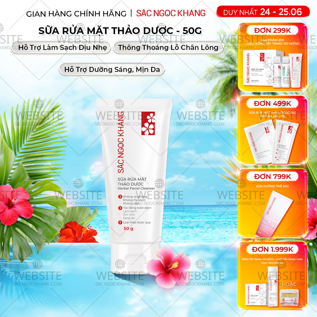 1729621512608910296 Sữa Rửa Mặt Thảo Dược Sắc Ngọc Khang (Herbal Facial Cleanser) 50g - Ảnh 1