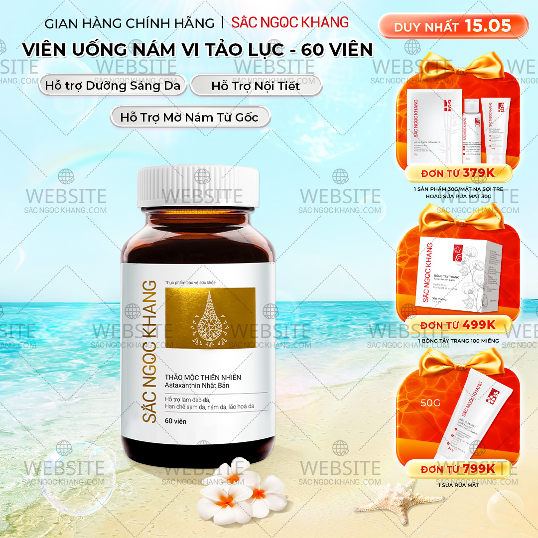 1729621518220495832 Viên Uống Vi Tảo Lục Sắc Ngọc Khang Mờ Nám, Đẹp Da, Hạn Chế Lão Hóa 60v - Ảnh 1