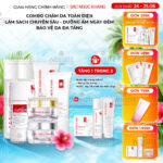Combo 7 Sản Phẩm Chăm Sóc Da Toàn Diện Chuyên Sâu Sắc Ngọc Khang (Nước Tẩy Trang Thảo Dược, Sữa Rửa Mặt Thảo Dược, Nước Hoa Hồng Thảo Dược, Serum Siêu Dưỡng Trắng Vitamin C, Kem Dưỡng Da 5 In 1, Kem Dưỡng Ban Đêm, Kem Chống Nắng)