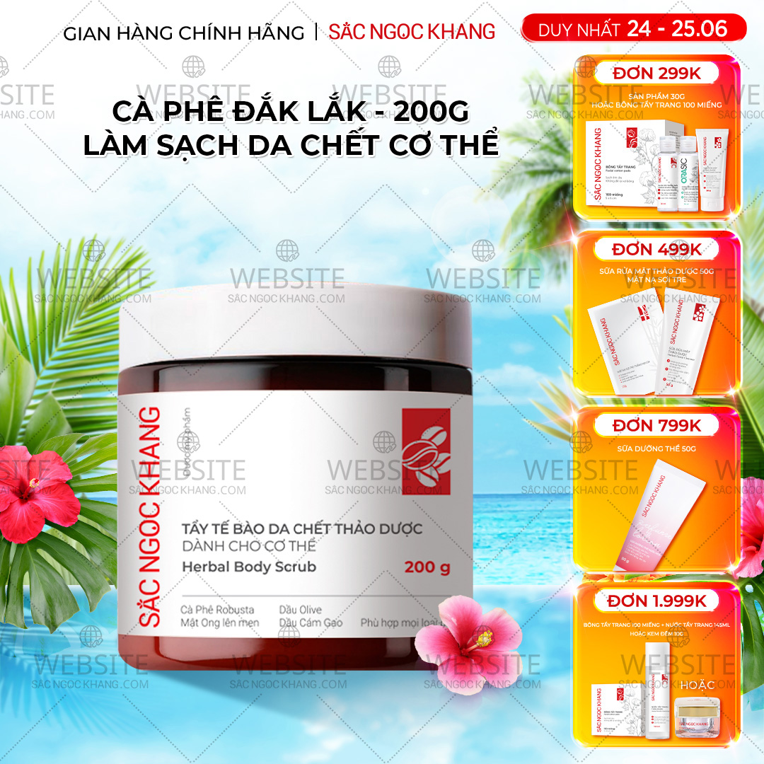 1729622575212956632 Tẩy Tế Bào Chết Thảo Dược Sắc Ngọc Khang Dành Cho Cơ Thể (Herbal Body Scrub) (hũ 200g) - Ảnh 1