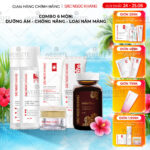 Combo Mờ Nám, Đẹp Da Sắc Ngọc Khang: Sữa Rửa Mặt 50g, Nước Tẩy Trang Thảo Dược 145ml, Nước Hoa Hồng Thảo Dược 145ml, Kem Dưỡng Da Ban Đêm 10g, Kem Chống Nắng "Sa Mạc", Viên Uống Sắc Ngọc Khang ++ 60v (Phiên bản cao cấp)