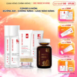 Combo Mờ Nám, Đẹp Da Sắc Ngọc Khang: Sữa Rửa Mặt 50g, Nước Tẩy Trang Thảo Dược 145ml, Nước Hoa Hồng Thảo Dược 145ml, Kem Dưỡng Da Ban Đêm 10g, Kem Chống Nắng "Sa Mạc", Viên Uống Sắc Ngọc Khang ++ 60v (Phiên bản cao cấp)