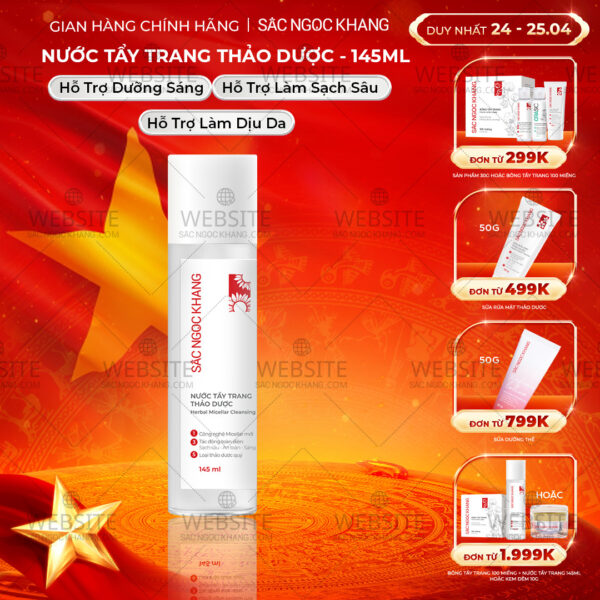 Nước Tẩy Trang Thảo Dược Sắc Ngọc Khang 145ml (Micellar Cleansing Water)