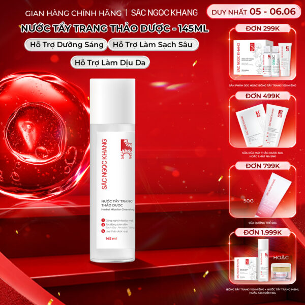 Nước Tẩy Trang Thảo Dược Sắc Ngọc Khang 145ml (Micellar Cleansing Water)
