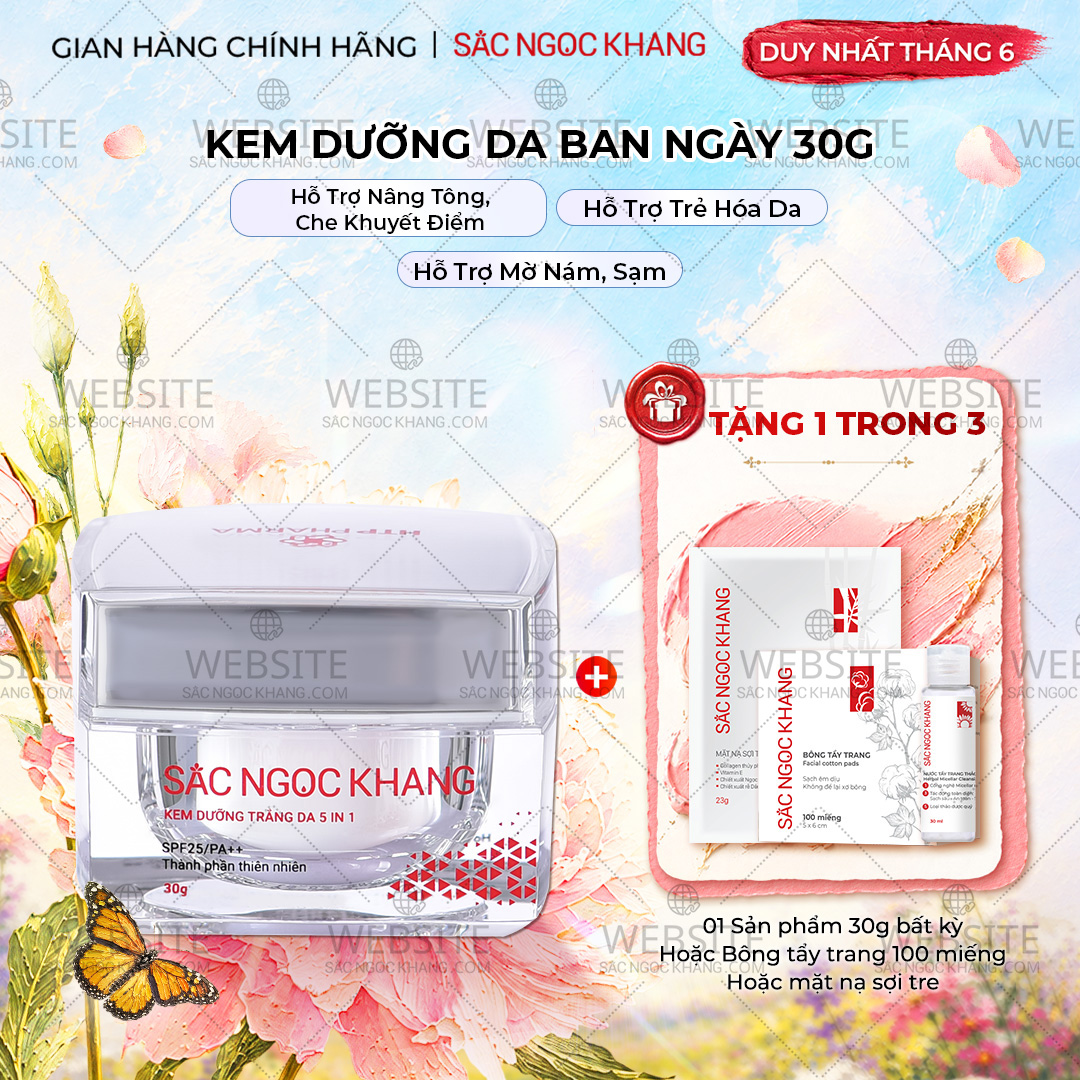 1729649540470574040 Kem Dưỡng Trắng Da Ban Ngày 5 in 1 - Sắc Ngọc Khang 30g - Ảnh 1
