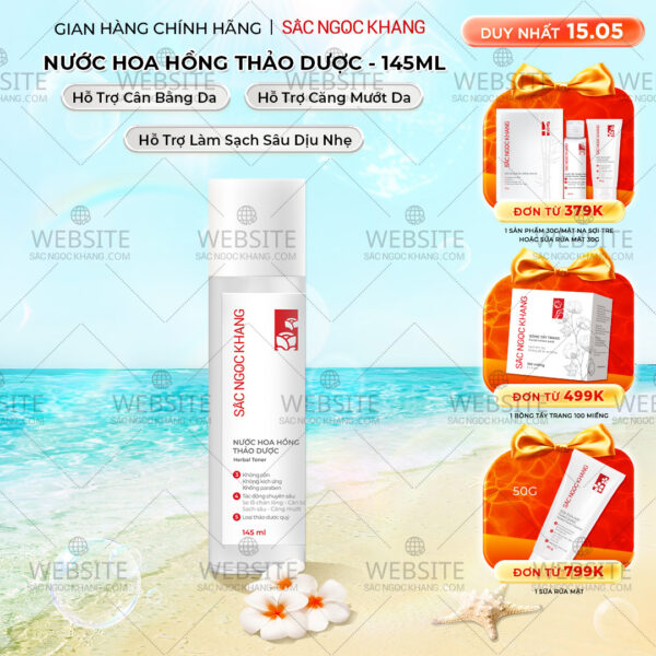 Nước Hoa Hồng Thảo Dược Sắc Ngọc Khang 145ml ( Herbal Toner)