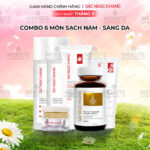 Combo Toàn Diện Mờ Nám, Đẹp Da Sắc Ngọc Khang: Nước tẩy trang 145ml, sữa rửa mặt 50g, nước hoa hồng 145ml, kem chống nắng 50g, kem dưỡng da ban đêm 10g, viên uống vi tảo lục 60v (phiên bản thường)