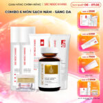 Combo Toàn Diện Mờ Nám, Đẹp Da Sắc Ngọc Khang: Nước tẩy trang 145ml, sữa rửa mặt 50g, nước hoa hồng 145ml, kem chống nắng 50g, kem dưỡng da ban đêm 10g, viên uống vi tảo lục 60v (phiên bản thường)